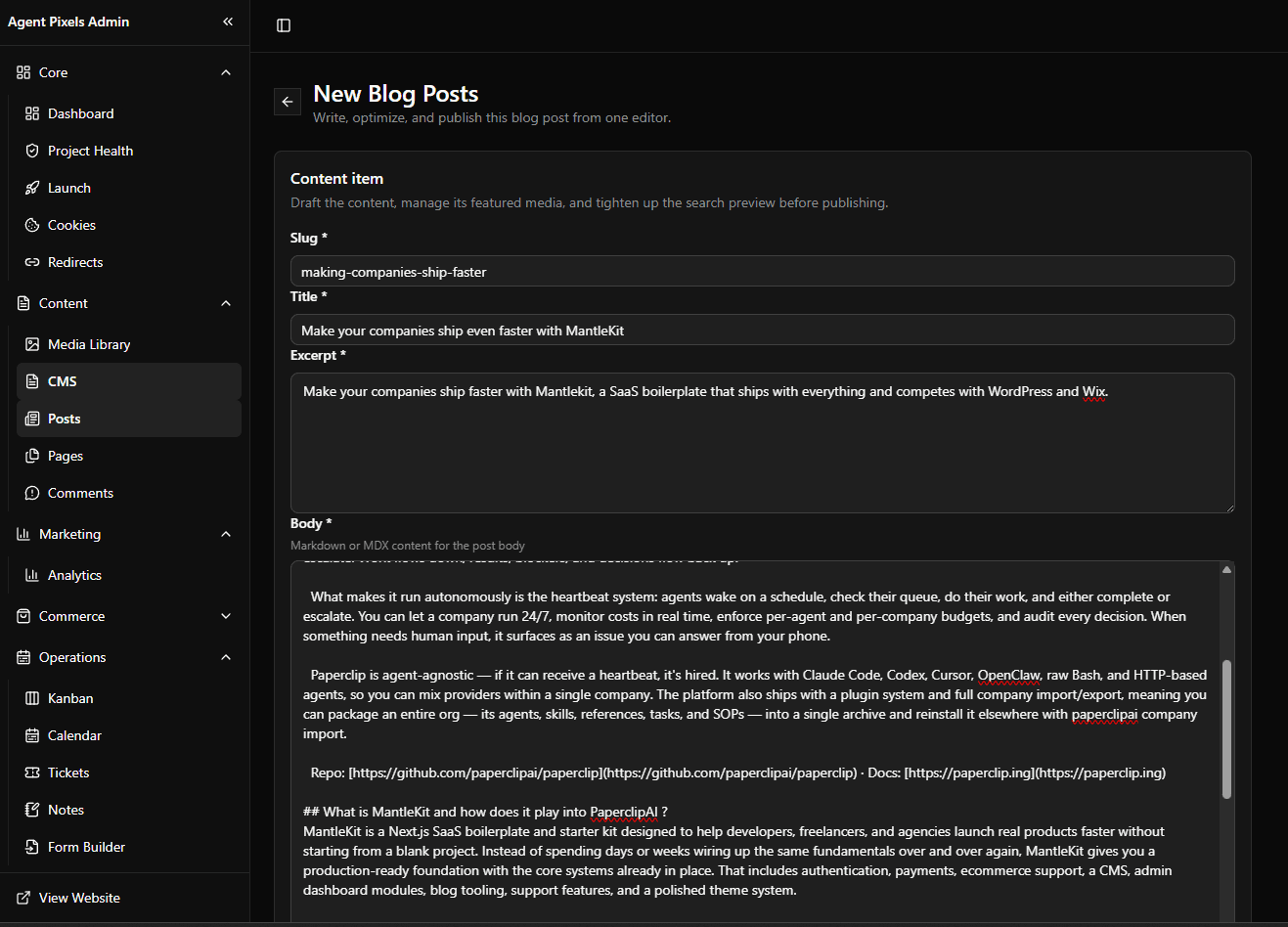 MantleKit Dashboard Preview